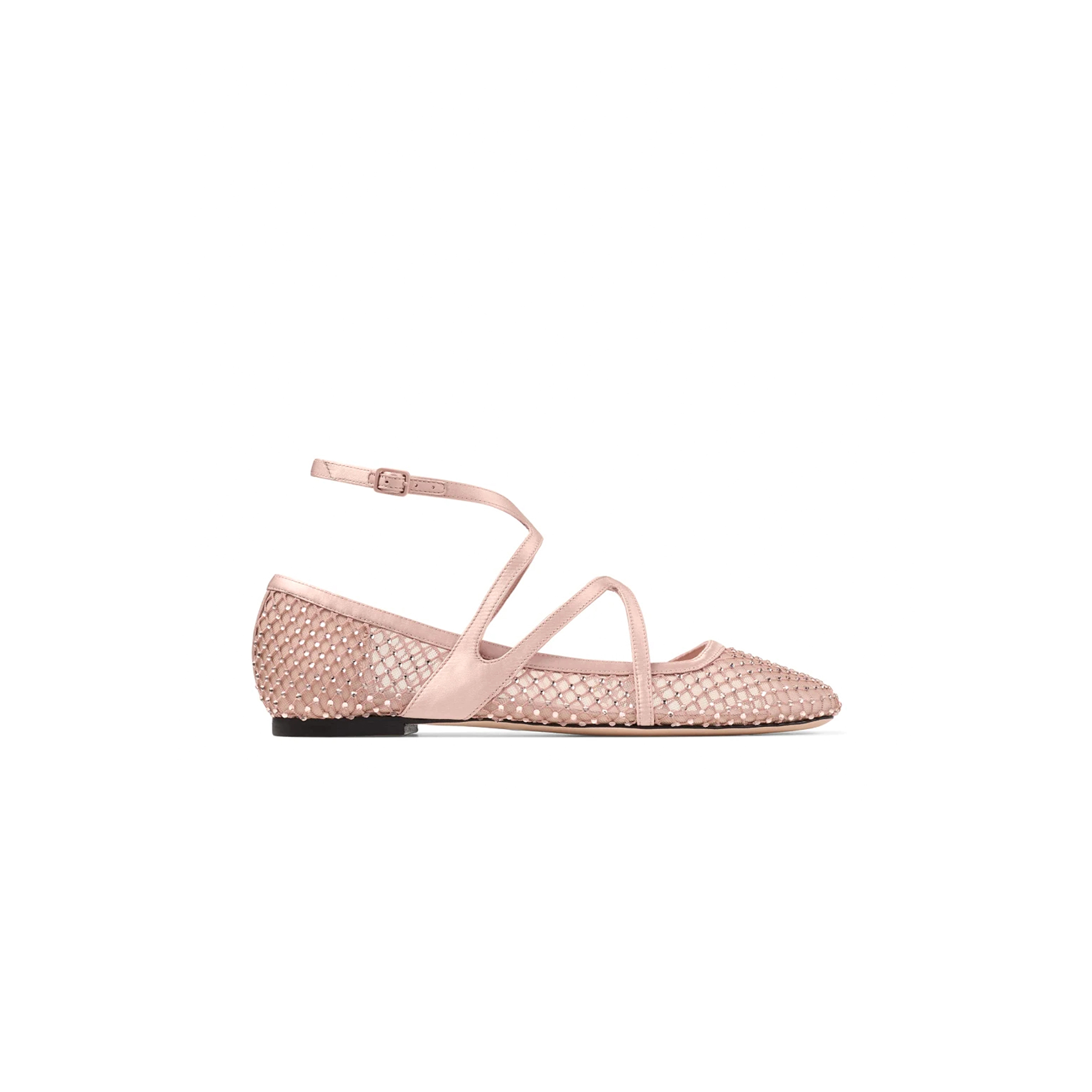 Ji*y Ch* astoria flat macaron satin crystal flats astoriaflatqhs